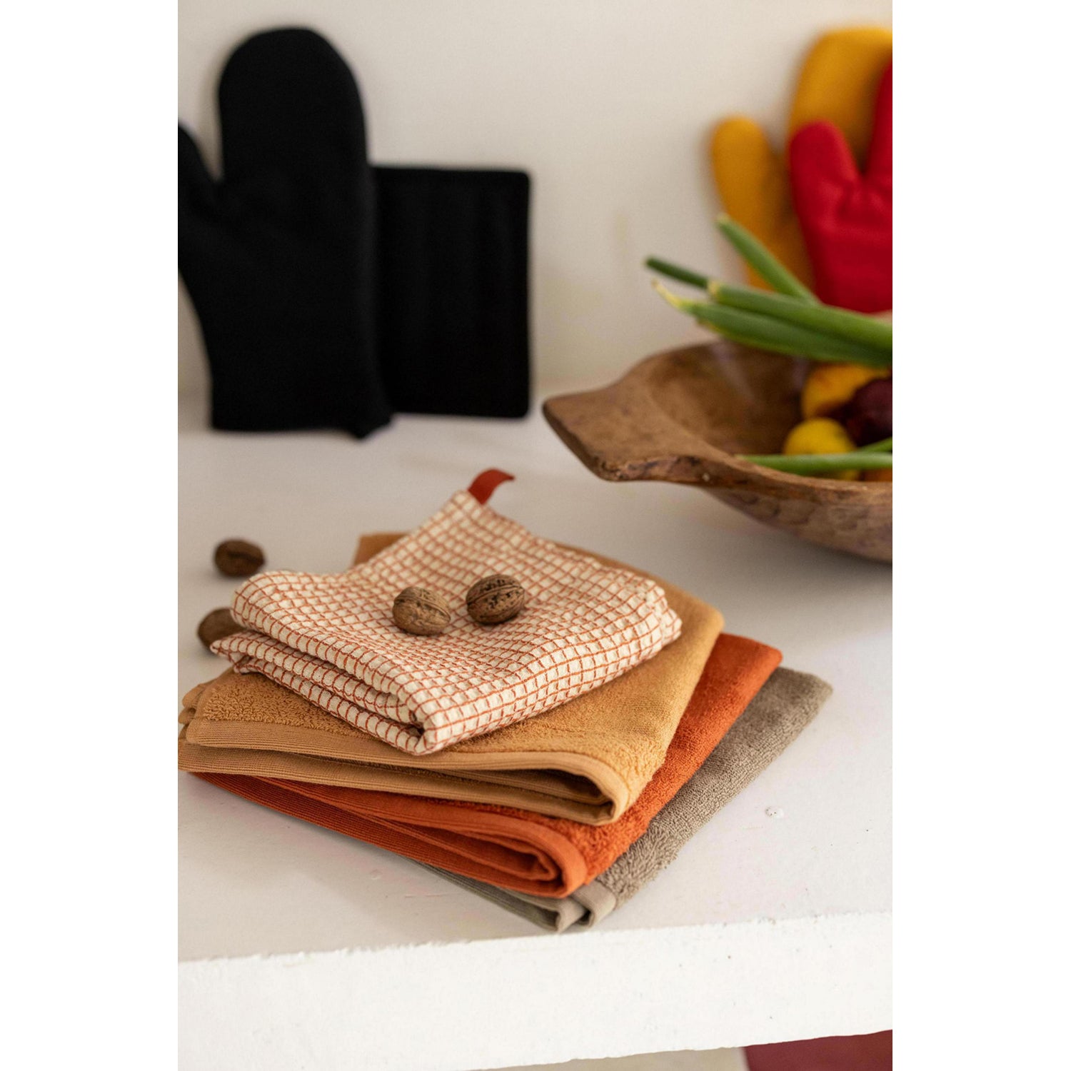 Marmalade Two-Tone Waffle Cotton Tea Towel, 50 x 70 cm