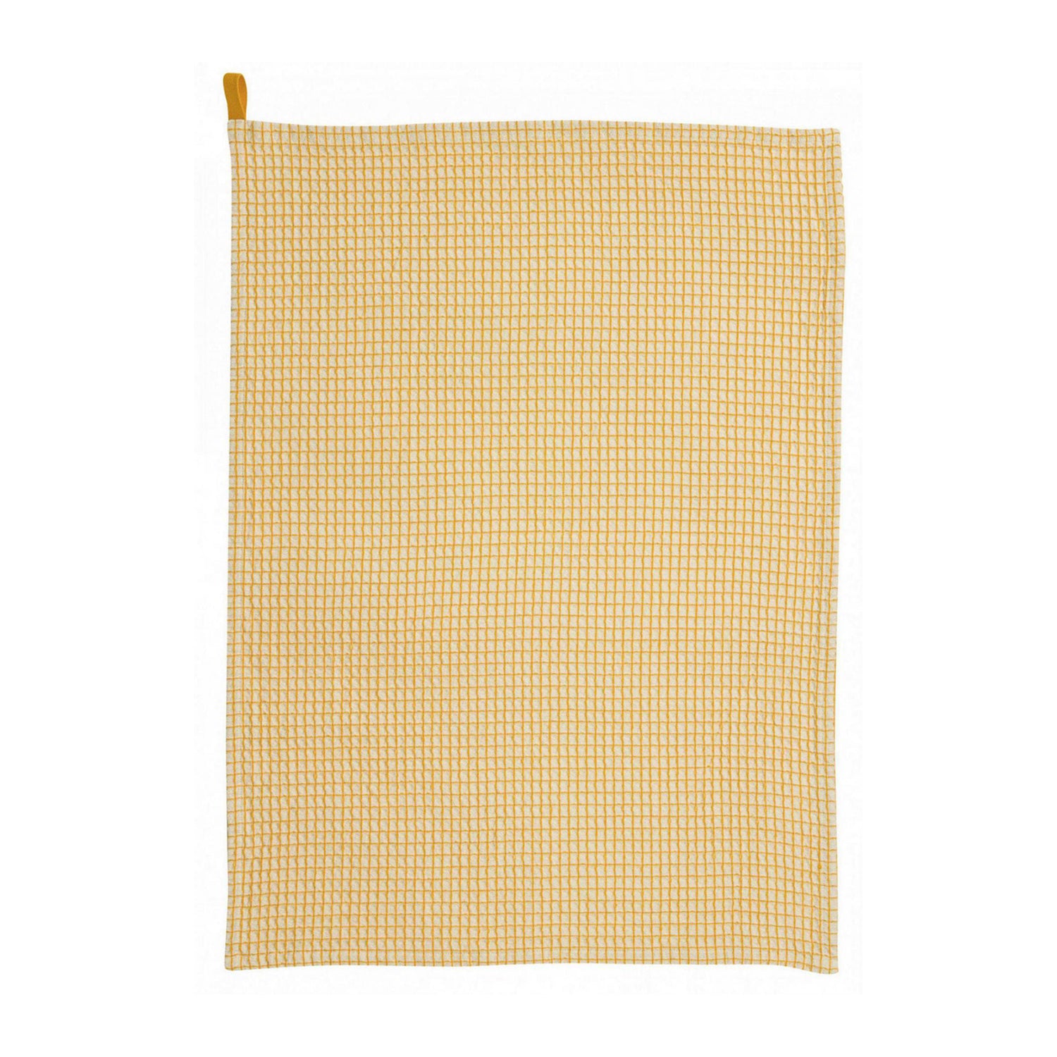 Sunflower Yellow & White Check Waffle Cotton Tea Towel, 50 x 70 cm