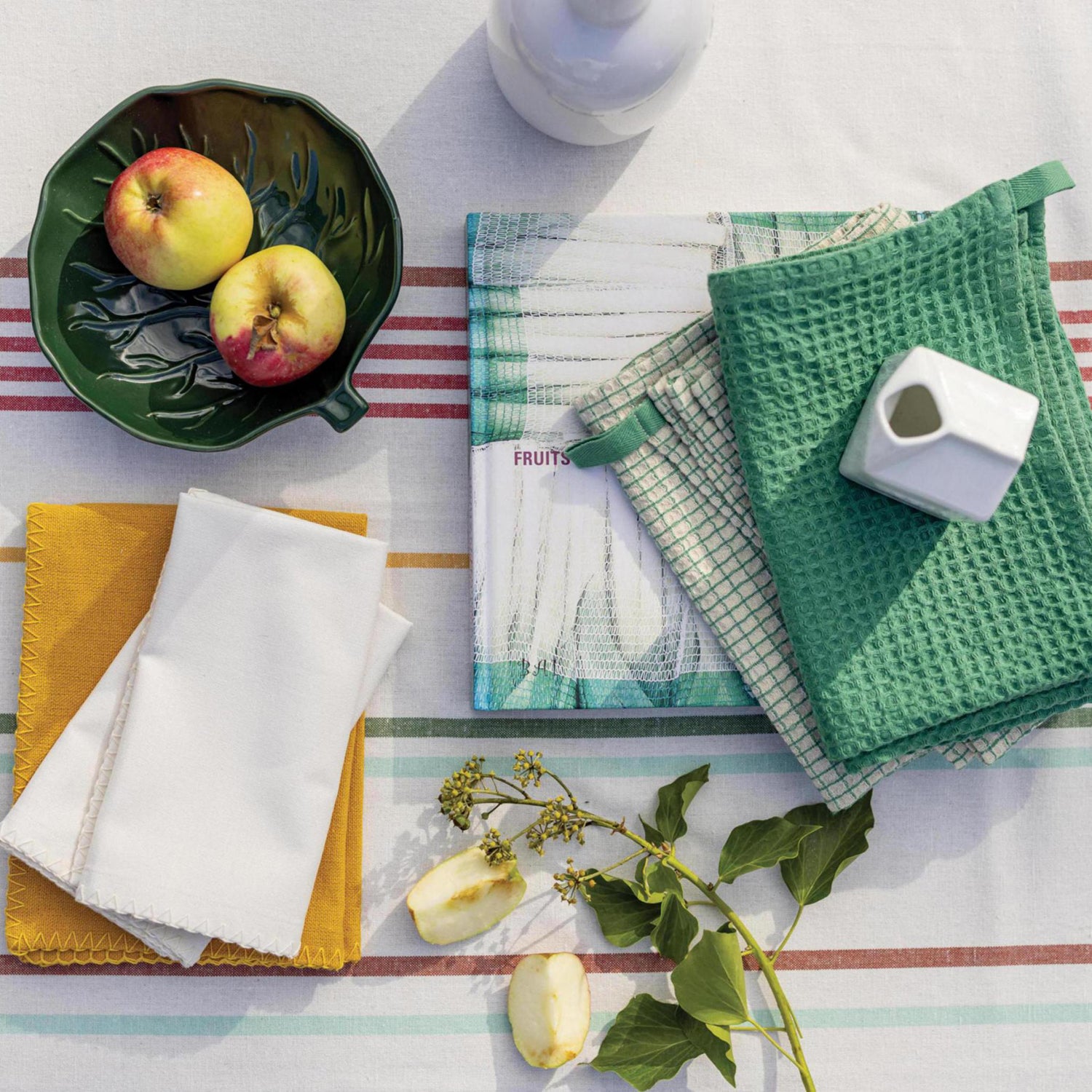 Mint Waffle Cotton Tea Towel, 50 x 70 cm