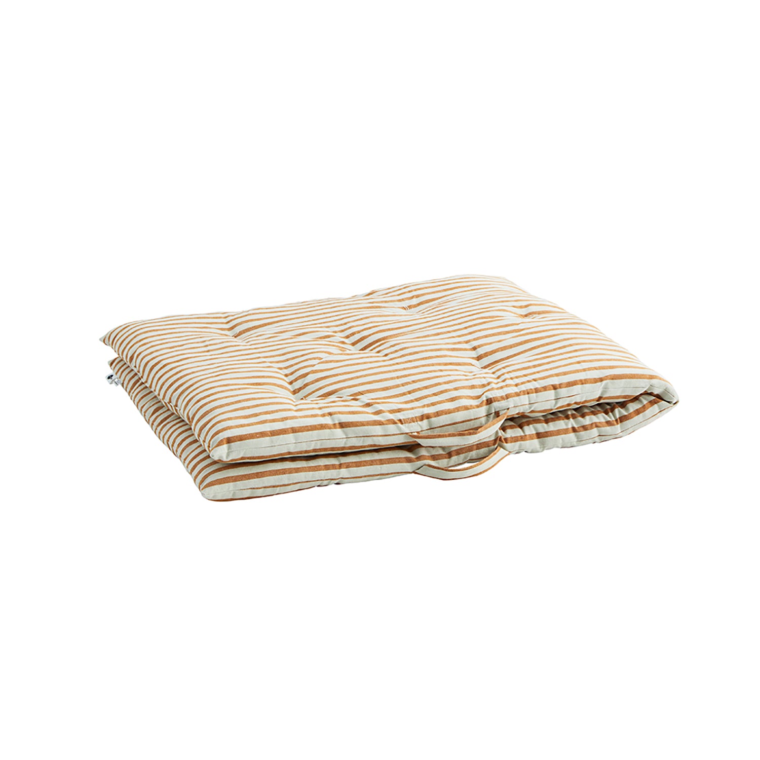 Off-white & Dark Orange Striped Cotton Mattress, 70 x 80 cm