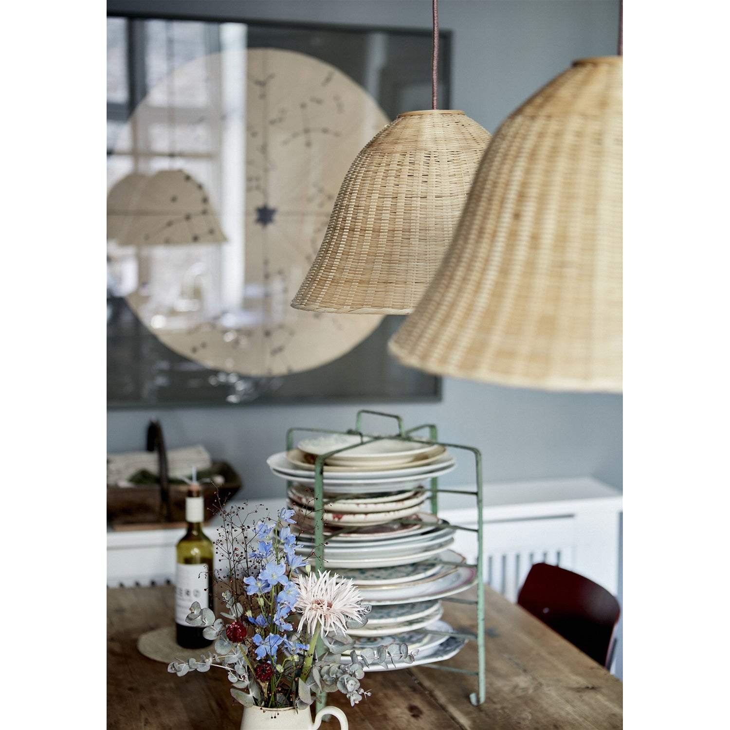 Woven Bamboo Bell Pendant Shade, 40 x 26 cm