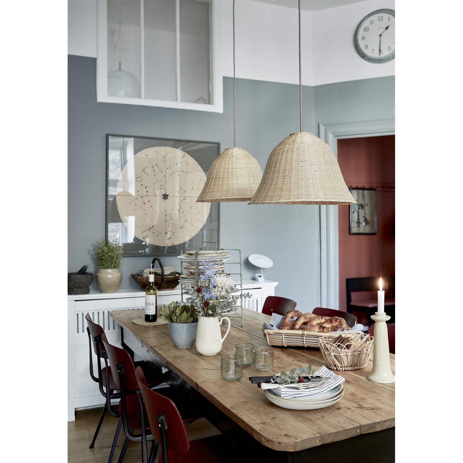 Woven Bamboo Bell Pendant Shade, 40 x 26 cm