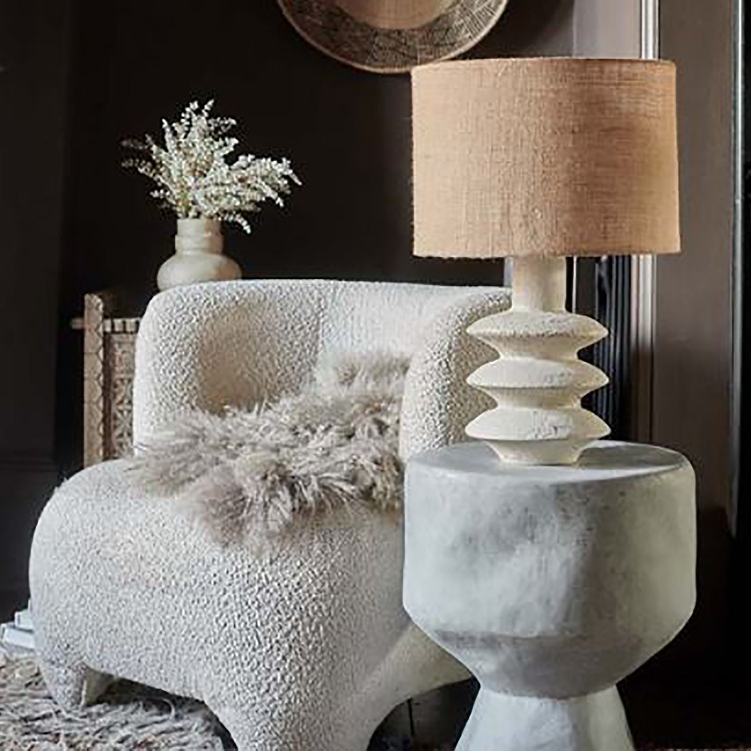 Sculptural Akito Table Lamp with Jute Shade The Deco Shop Ltd