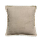 Natural Fringed Cotton/Linen Cushion, 45 x 45 cm