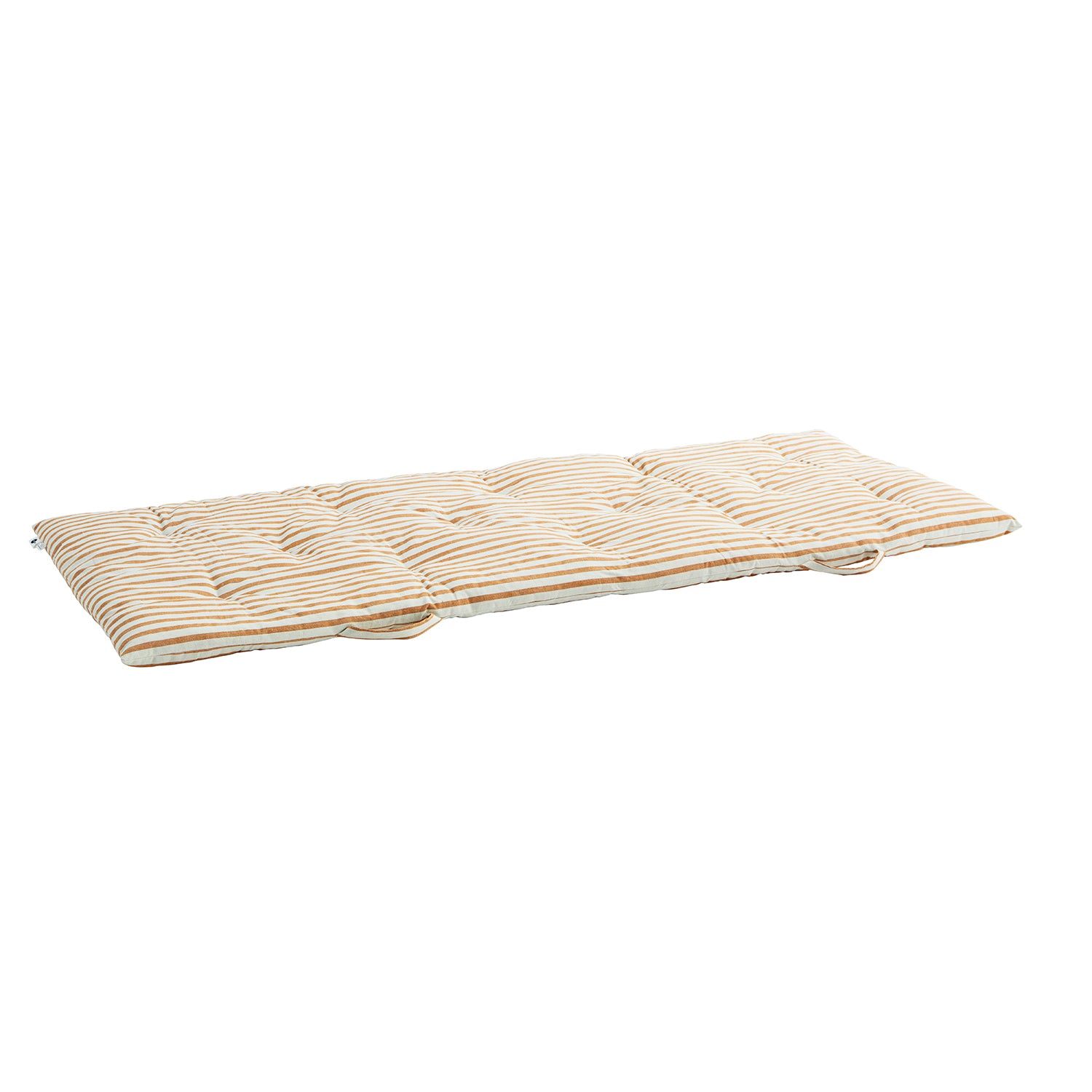 Off-white & Dark Orange Striped Cotton Mattress, 70 x 80 cm