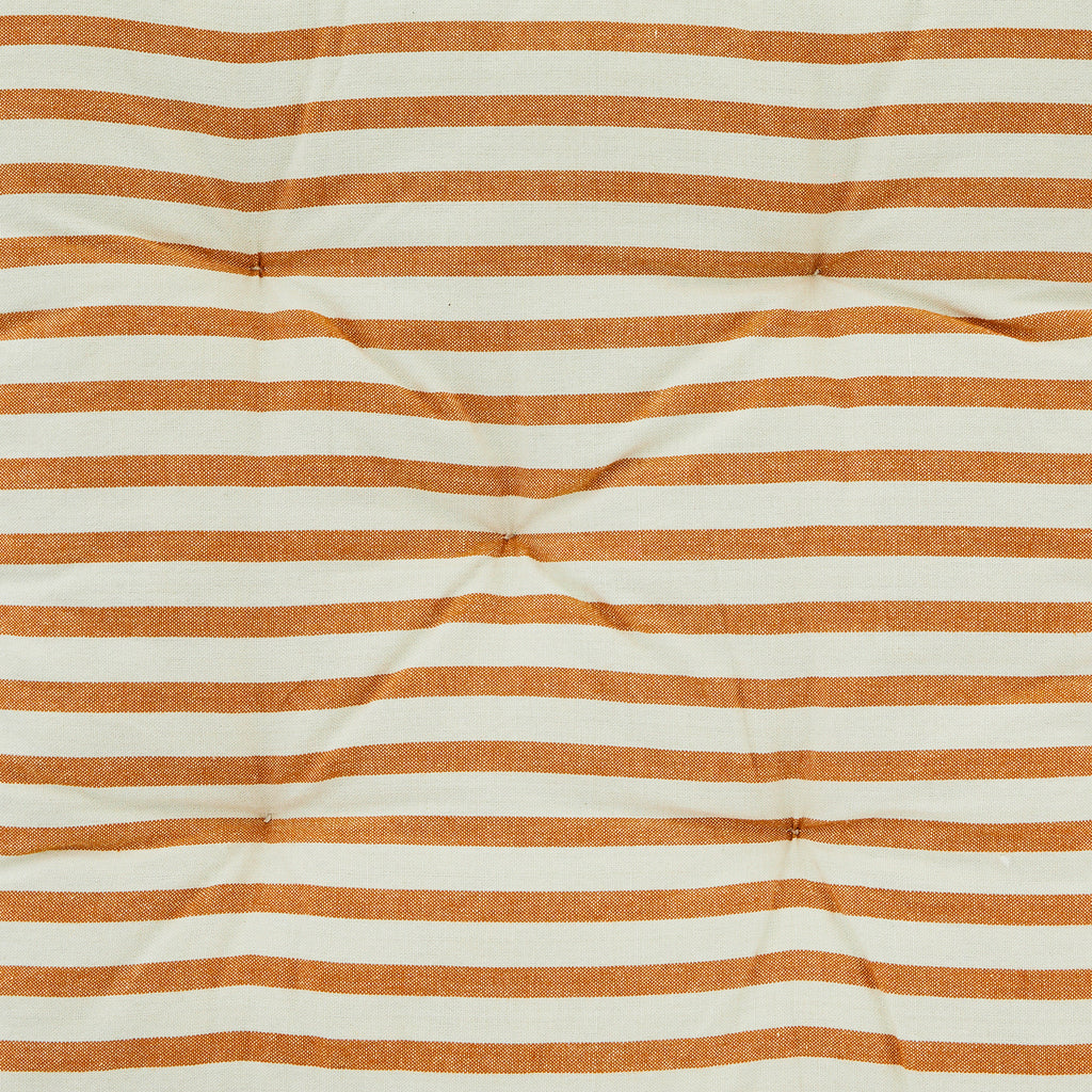 Off-white & Dark Orange Striped Cotton Mattress, 70 x 80 cm